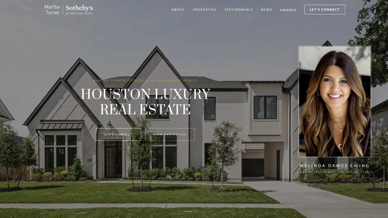 Melinda Ewing luxury real estate website designed by Digital Drift Designs