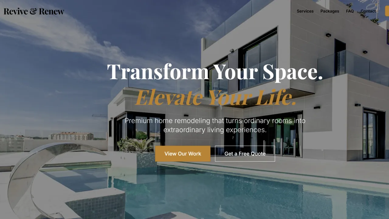 Revive & Renew Homes real estate and remodeling website designed by Digital Drift Designs